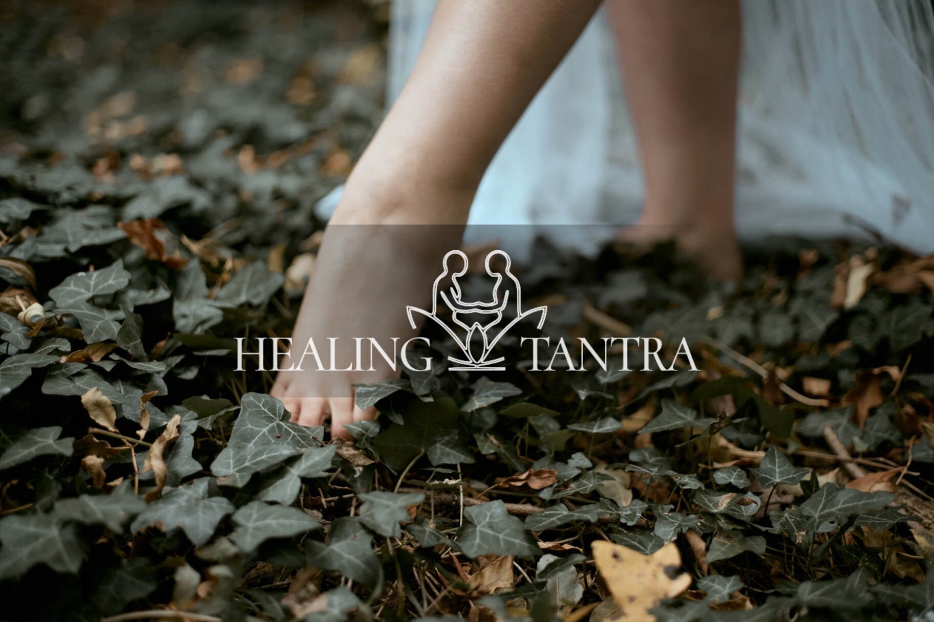 Bare feet resting on ivy and forest floor — a return to the body, to the earth